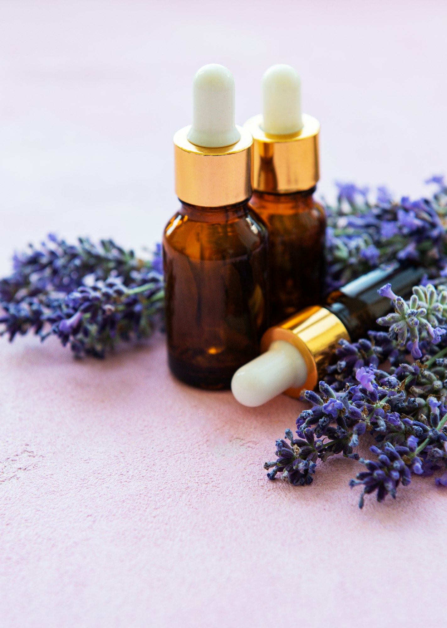 Lavender flowers and natural oil